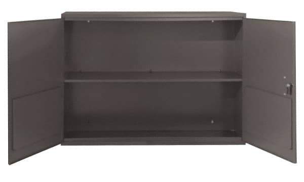 Durham - 1 Shelf Wall Storage Cabinet - Steel, 33-3/4" Wide x 11-7/8" Deep x 23-7/8" High, Gray - Exact Industrial Supply