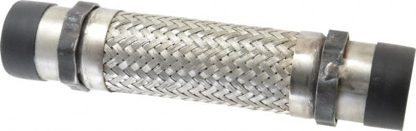 Made in USA - 12" OAL, 2" ID, 450 Max psi, Flexible Metal Hose Assembly - Exact Industrial Supply