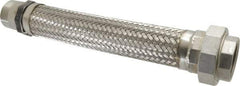 Value Collection - 18" OAL, 2" ID, 450 Max psi, Flexible Metal Hose Assembly - 2" Fitting, 304 Stainless Steel Fitting, 321 Stainless Steel Hose - Exact Industrial Supply