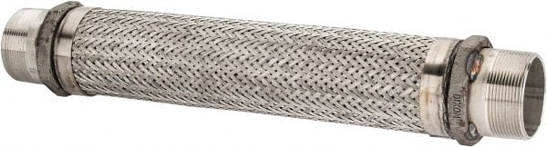 Made in USA - 24" OAL, 3" ID, 250 Max psi, Flexible Metal Hose Assembly - Exact Industrial Supply