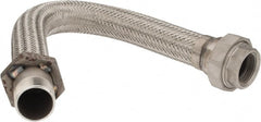 Made in USA - 24" OAL, 1-1/4" ID, 450 Max psi, Flexible Metal Hose Assembly - Exact Industrial Supply