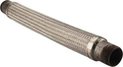 Made in USA - 30" OAL, 2-1/2" ID, Flexible Metal Hose Assembly - 2-1/2" Fitting, Carbon Steel Fitting, Stainless Steel Hose - Exact Industrial Supply