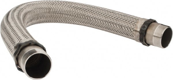 30″ OAL, 2″ ID, 450 Max psi, Flexible Metal Hose Assembly 2″ Fitting, Stainless Steel Fitting, Stainless Steel Hose