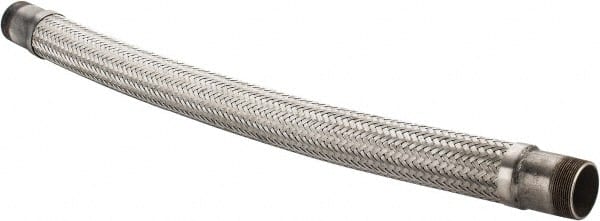 Made in USA - 36" OAL, 2" ID, 450 Max psi, Flexible Metal Hose Assembly - Exact Industrial Supply