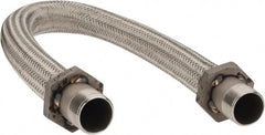 Made in USA - 36" OAL, 1-1/4" ID, 450 Max psi, Flexible Metal Hose Assembly - Exact Industrial Supply