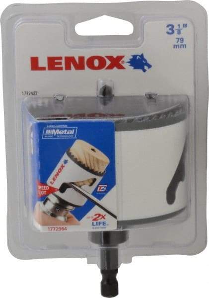 Lenox - 3-1/8" Diam, 1-1/2" Cutting Depth, Hole Saw - Bi-Metal Saw, Toothed Edge - Exact Industrial Supply