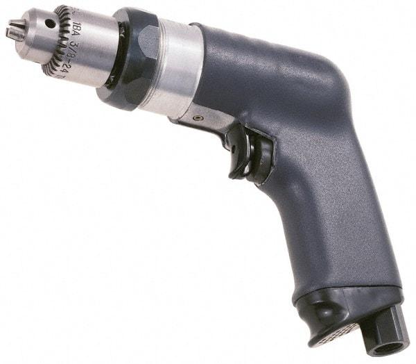 Ingersoll-Rand - 1/4" Keyed Chuck - Pistol Grip Handle, 2,200 RPM, 17 CFM, 0.4 hp, 90 psi - Exact Industrial Supply