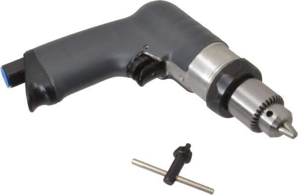 Ingersoll-Rand - 1/4" Keyed Chuck - Pistol Grip Handle, 3,000 RPM, 17 CFM, 0.4 hp, 90 psi - Exact Industrial Supply