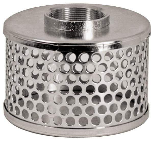 Kuriyama of America - 8" Hose, Round Hole Strainer - Plated Steel - Exact Industrial Supply