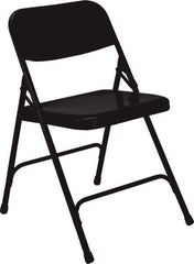 NPS - 18-1/4" Wide x 20-1/4" Deep x 29-1/2" High, Steel Standard Folding Chair - Black - Exact Industrial Supply