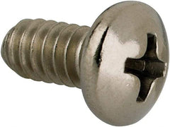 Value Collection - #10-24 UNC, 3/8" Length Under Head Phillips Drive Machine Screw - Pan Head, Grade 316 Stainless Steel, Uncoated, Without Washer - Exact Industrial Supply