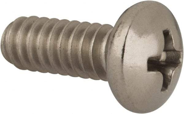 Value Collection - #10-24 UNC, 1/2" Length Under Head Phillips Drive Machine Screw - Pan Head, Grade 316 Stainless Steel, Uncoated, Without Washer - Exact Industrial Supply