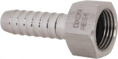 Dixon Valve & Coupling - 1/2" Stainless Steel Suction Female Coupling withNut - Short Shank - Exact Industrial Supply