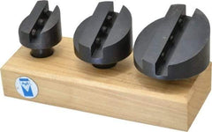 Made in USA - 3 Piece, 3/4" Shank Diam, 1-3/8" to 2-1/2" Max Head Diam, Straight Shank, Fly Cutter Set - 1 Bit Per Cutter, 3/8 to 1/2" Tool Bit, Multiple Head Diams, Includes Wood Block - Exact Industrial Supply