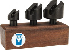 Made in USA - 3 Piece, 1/2" Shank Diam, 3/4" to 1-3/8" Max Head Diam, Straight Shank, Fly Cutter Set - 1 Bit Per Cutter, 3/16 to 5/16" Tool Bit, Multiple Head Diams, Includes Wood Block - Exact Industrial Supply