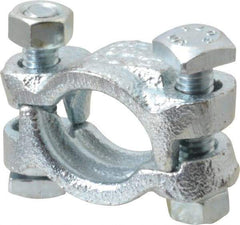 Dixon Valve & Coupling - 1-1/8 to 1-3/16" OD, Double Bolt Iron Clamp - Plated Malleable Iron - Exact Industrial Supply