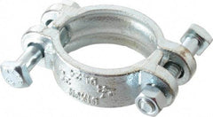 Dixon Valve & Coupling - 2-7/64 to 2-19/64" OD, Double Bolt Iron Clamp - Plated Malleable Iron - Exact Industrial Supply