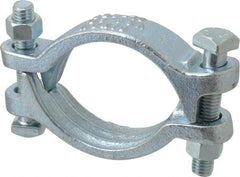 Dixon Valve & Coupling - 3-1/4 to 3-1/2" OD, Double Bolt Iron Clamp - Plated Malleable Iron - Exact Industrial Supply