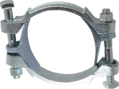 Dixon Valve & Coupling - 4-1/4 to 4-15/16" OD, Double Bolt Iron Clamp - Plated Malleable Iron - Exact Industrial Supply