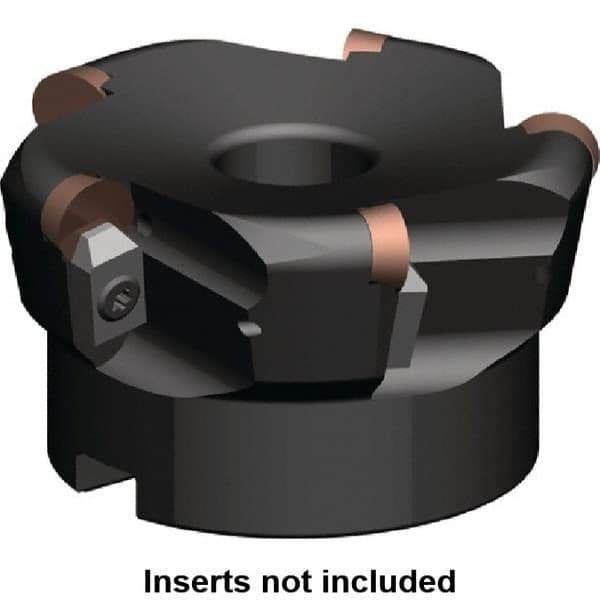 Kennametal - 2-1/2" Cut Diam, 0.249" Max Depth, 3/4" Arbor Hole, 4 Inserts, RP.. 43.. Insert Style, Indexable Copy Face Mill - 14,500 Max RPM, 2" High, Series KSSR-RPGN - Exact Industrial Supply