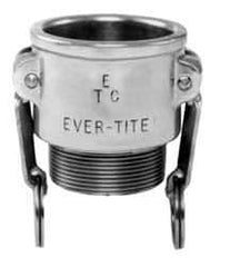 EVER-TITE Coupling Products - 5" Aluminum Cam & Groove Suction & Discharge Hose Female Coupler Male NPT Thread - Part B, 5" Thread, 75 Max psi - Exact Industrial Supply