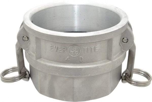 EVER-TITE Coupling Products - 4" Aluminum Cam & Groove Suction & Discharge Hose Female Coupler Female NPT Thread - Part D, 4" Thread, 100 Max psi - Exact Industrial Supply