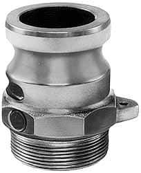 EVER-TITE Coupling Products - 5" Aluminum Cam & Groove Suction & Discharge Hose Male Adapter Male NPT Thread - Part F, 5" Thread, 75 Max psi - Exact Industrial Supply