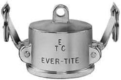 EVER-TITE Coupling Products - 1-1/4" Stainless Steel Cam & Groove Suction & Discharge Hose Dust Cap For Use with Adapters - Part DC, 250 Max psi - Exact Industrial Supply