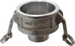 EVER-TITE Coupling Products - 3" Aluminum Cam & Groove Suction & Discharge Hose Female Coupler Male NPT Thread - Part B, 2" Thread, 125 Max psi - Exact Industrial Supply