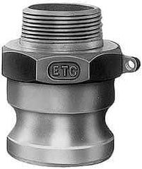 EVER-TITE Coupling Products - 3" Aluminum Cam & Groove Suction & Discharge Hose Male Adapter Male NPT Thread - Part F, 4" Thread, 125 Max psi - Exact Industrial Supply
