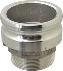 EVER-TITE Coupling Products - 4" Aluminum Cam & Groove Suction & Discharge Hose Male Adapter Male NPT Thread - Part F, 3" Thread, 100 Max psi - Exact Industrial Supply