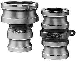 EVER-TITE Coupling Products - 3" Aluminum Cam & Groove Suction & Discharge Hose Spool Adapter - 4" Thread, 125 Max psi - Exact Industrial Supply