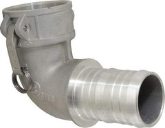 EVER-TITE Coupling Products - 3" Aluminum Cam & Groove Suction & Discharge Hose Female Coupler Hose Shank, 90° - Part C, 125 Max psi - Exact Industrial Supply
