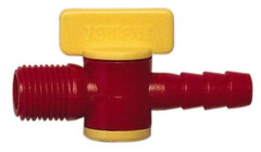 Value Collection - 2 Piece, 1/4" ID Coolant Hose Nipple Valve - Male to Female Connection, POM Body, 1/4 NPT, Use with Snap Together Hose Systems - Exact Industrial Supply