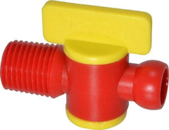 Value Collection - 2 Piece, 1/4" ID Coolant Hose NPT Valve - Male to Female Connection, POM Body, 1/4 NPT, Use with Snap Together Hose Systems - Exact Industrial Supply