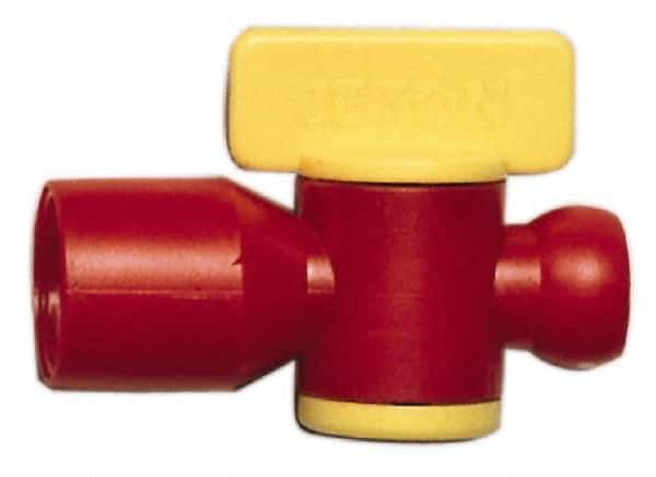 Value Collection - 2 Piece, 1/4" ID Coolant Hose NPT Valve - Female to Female Connection, POM Body, 1/4 NPT, Use with Snap Together Hose Systems - Exact Industrial Supply