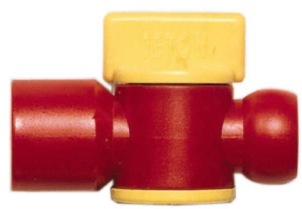 Value Collection - 2 Piece, 3/8" ID Coolant Hose BSPT Valve - Female to Female Connection, POM Body, 3/8 BSPT, Use with Snap Together Hose Systems - Exact Industrial Supply