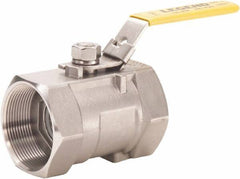Legend Valve - 1/8" Pipe, Standard Port, Stainless Steel Standard Ball Valve - 1 Piece, FNPT x FNPT Ends, Lever Handle, 800 WOG, 150 WSP - Exact Industrial Supply