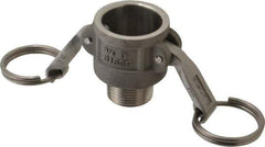 EVER-TITE Coupling Products - 3/4" Stainless Steel Cam & Groove Suction & Discharge Hose Female Coupler Male NPT Thread - Part B, 3/4" Thread, 250 Max psi - Exact Industrial Supply