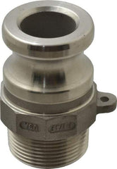 EVER-TITE Coupling Products - 1-1/4" Stainless Steel Cam & Groove Suction & Discharge Hose Male Adapter Male NPT Thread - Part F, 1-1/4" Thread, 250 Max psi - Exact Industrial Supply