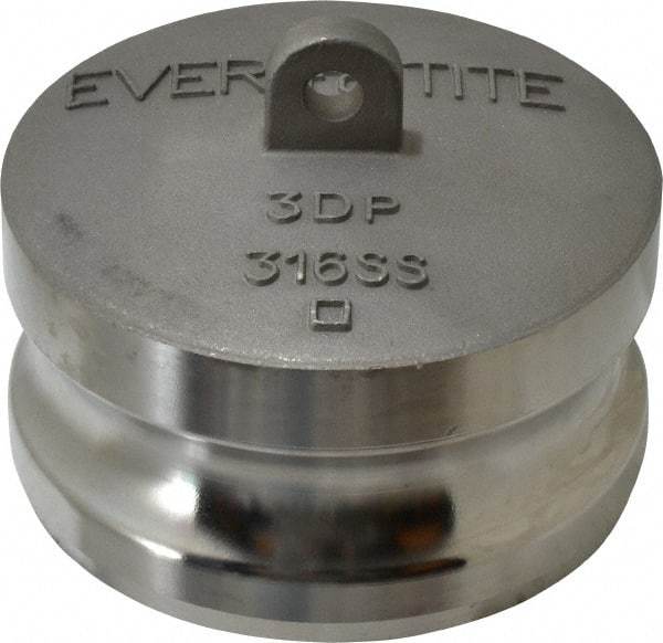 EVER-TITE Coupling Products - 3" Stainless Steel Cam & Groove Suction & Discharge Hose Dust Plug For Use with Couplers - Part DP, 200 Max psi - Exact Industrial Supply