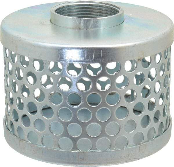 Kuriyama of America - 1-1/2" Hose, Round Hole Strainer - Plated Steel - Exact Industrial Supply