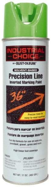 Rust-Oleum - 17 fl oz Green Marking Paint - 600' to 700' Coverage at 1" Wide, Solvent-Based Formula - Exact Industrial Supply
