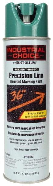 Rust-Oleum - 17 fl oz Green Marking Paint - 600' to 700' Coverage at 1" Wide, Solvent-Based Formula - Exact Industrial Supply