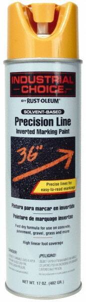 Rust-Oleum - 17 fl oz Yellow Marking Paint - 600' to 700' Coverage at 1" Wide, Solvent-Based Formula - Exact Industrial Supply