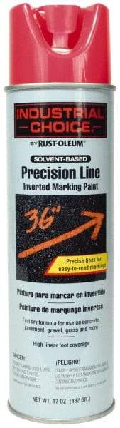 Rust-Oleum - 17 fl oz Pink Marking Paint - 600' to 700' Coverage at 1" Wide, Solvent-Based Formula - Exact Industrial Supply