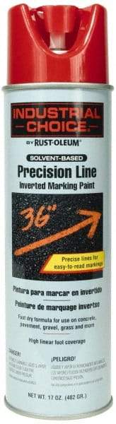 Rust-Oleum - 17 fl oz Red Marking Paint - 600' to 700' Coverage at 1" Wide, Solvent-Based Formula - Exact Industrial Supply