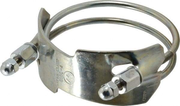 Kuriyama of America - 4" Hose, Spiral Double Bolt Hose Clamp - Plated Steel - Exact Industrial Supply