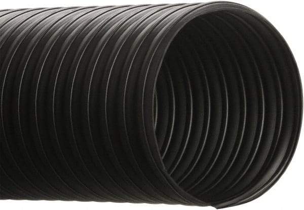 Hi-Tech Duravent - 5" ID, 50' Long, Thermoplastic Rubber Blower & Duct Hose - Black, 8" Bend Radius, 8 In/Hg, 6 Max psi, -65 to 275°F, Chemical Resistant - Exact Industrial Supply