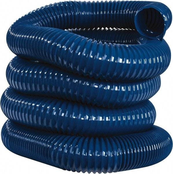 Hi-Tech Duravent - 4" ID, 25' Long, PVC Blower & Duct Hose - Blue, 5-1/2" Bend Radius, 17 In/Hg, 11 Max psi, -20 to 180°F, Abrasion and Chemical Resistant - Exact Industrial Supply